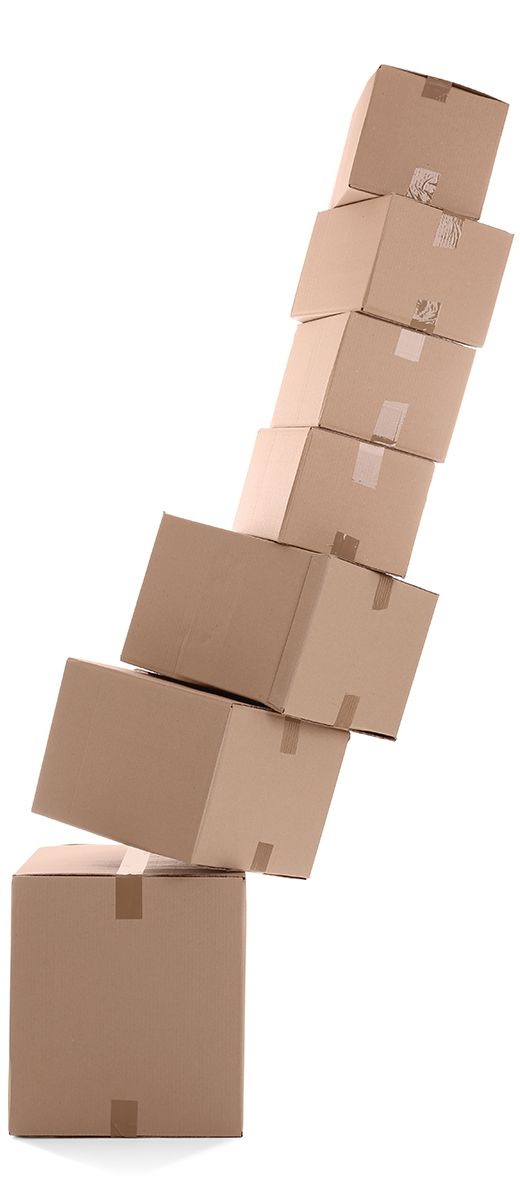 Cardboard boxes on white background